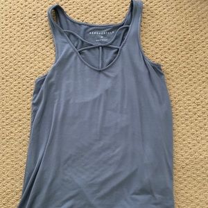 Blue cross cross tank top